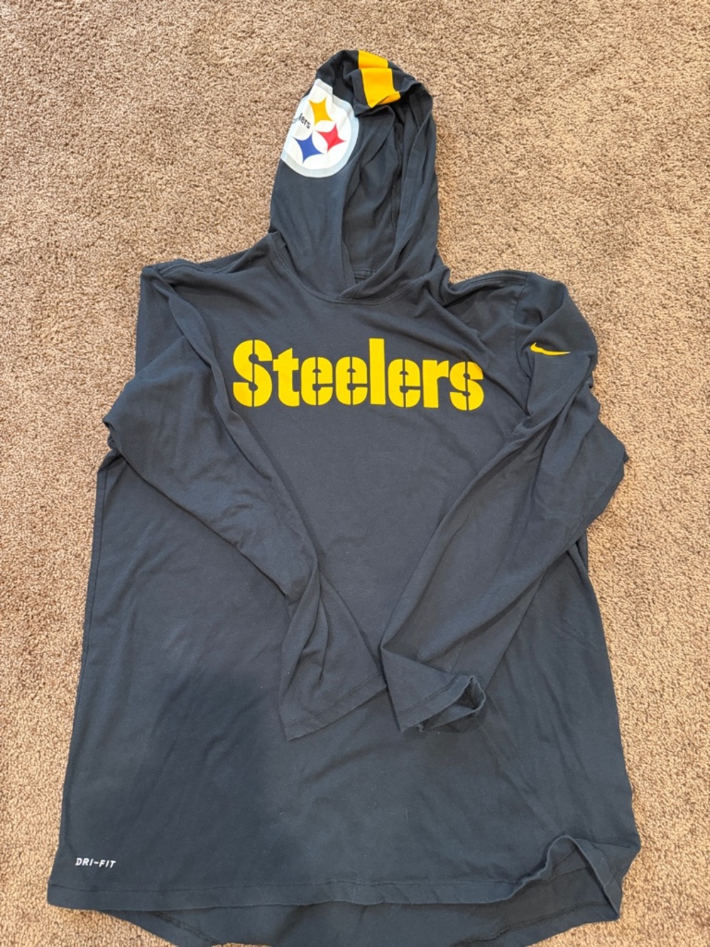 Nike Black & Gold Pittsburgh Steelers Long Sleeve Hooded Tee